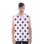 Polka Dots - Eggplant Violet on White Men s Basketball Tank Top