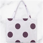 Polka Dots - Eggplant Violet on White Mini Tote Bag