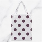 Polka Dots - Eggplant Violet on White Classic Tote Bag