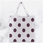 Polka Dots - Eggplant Violet on White Grocery Tote Bag