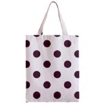 Polka Dots - Eggplant Violet on White Zipper Classic Tote Bag