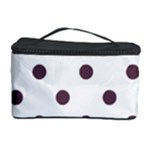 Polka Dots - Eggplant Violet on White Cosmetic Storage Case