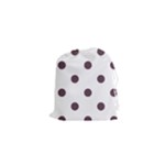 Polka Dots - Eggplant Violet on White Drawstring Pouch (XS)