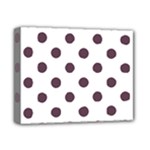 Polka Dots - Eggplant Violet on White Deluxe Canvas 14  x 11  (Stretched)