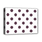 Polka Dots - Eggplant Violet on White Deluxe Canvas 16  x 12  (Stretched)