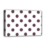 Polka Dots - Eggplant Violet on White Deluxe Canvas 18  x 12  (Stretched)