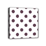 Polka Dots - Eggplant Violet on White Mini Canvas 4  x 4  (Stretched)