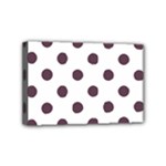 Polka Dots - Eggplant Violet on White Mini Canvas 6  x 4  (Stretched)