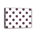 Polka Dots - Eggplant Violet on White Mini Canvas 7  x 5  (Stretched)