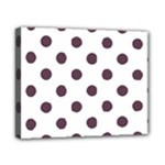 Polka Dots - Eggplant Violet on White Canvas 10  x 8  (Stretched)