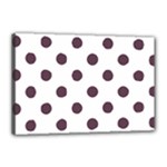 Polka Dots - Eggplant Violet on White Canvas 18  x 12  (Stretched)