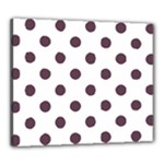 Polka Dots - Eggplant Violet on White Canvas 24  x 20  (Stretched)