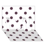 Polka Dots - Eggplant Violet on White I Love You 3D Greeting Card (7x5)