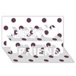 Polka Dots - Eggplant Violet on White Best Friends 3D Greeting Card (8x4)