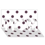 Polka Dots - Eggplant Violet on White MOM 3D Greeting Card (8x4)