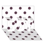 Polka Dots - Eggplant Violet on White BOY 3D Greeting Card (7x5)