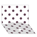 Polka Dots - Eggplant Violet on White Heart Bottom 3D Greeting Card (7x5)