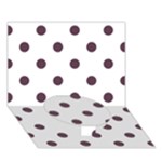 Polka Dots - Eggplant Violet on White Circle Bottom 3D Greeting Card (7x5)