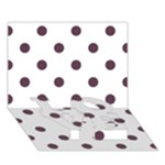 Polka Dots - Eggplant Violet on White LOVE Bottom 3D Greeting Card (7x5)