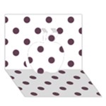 Polka Dots - Eggplant Violet on White Apple 3D Greeting Card (7x5)