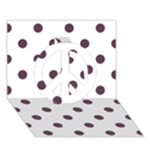Polka Dots - Eggplant Violet on White Peace Sign 3D Greeting Card (7x5)