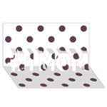 Polka Dots - Eggplant Violet on White #1 MOM 3D Greeting Cards (8x4)