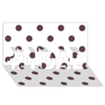 Polka Dots - Eggplant Violet on White #1 DAD 3D Greeting Card (8x4)
