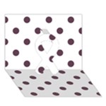 Polka Dots - Eggplant Violet on White Ribbon 3D Greeting Card (7x5)