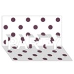 Polka Dots - Eggplant Violet on White PARTY 3D Greeting Card (8x4)