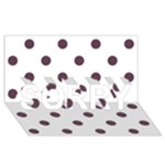 Polka Dots - Eggplant Violet on White SORRY 3D Greeting Card (8x4)