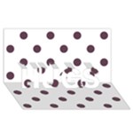 Polka Dots - Eggplant Violet on White HUGS 3D Greeting Card (8x4)