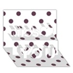 Polka Dots - Eggplant Violet on White Miss You 3D Greeting Card (7x5)