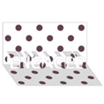 Polka Dots - Eggplant Violet on White ENGAGED 3D Greeting Card (8x4)
