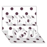 Polka Dots - Eggplant Violet on White THANK YOU 3D Greeting Card (7x5)