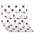 Polka Dots - Eggplant Violet on White TAKE CARE 3D Greeting Card (7x5)