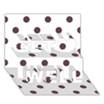 Polka Dots - Eggplant Violet on White Get Well 3D Greeting Card (7x5)