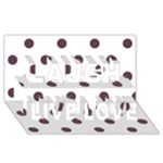 Polka Dots - Eggplant Violet on White Laugh Live Love 3D Greeting Card (8x4)