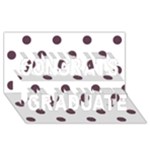 Polka Dots - Eggplant Violet on White Congrats Graduate 3D Greeting Card (8x4)