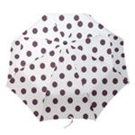 Polka Dots - Eggplant Violet on White Folding Umbrella