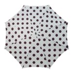 Polka Dots - Eggplant Violet on White Golf Umbrella