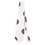 Polka Dots - Eggplant Violet on White Necktie (Two Side)