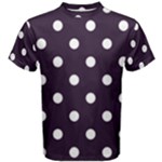 Polka Dots - White on Dark Purple Men s Cotton Tee