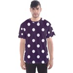 Polka Dots - White on Dark Purple Men s Sport Mesh Tee