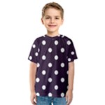 Polka Dots - White on Dark Purple Kid s Sport Mesh Tee