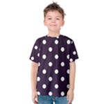 Polka Dots - White on Dark Purple Kid s Cotton Tee