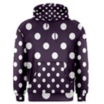 Polka Dots - White on Dark Purple Men s Pullover Hoodie
