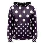 Polka Dots - White on Dark Purple Women s Pullover Hoodie