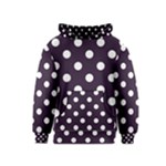 Polka Dots - White on Dark Purple Kid s Pullover Hoodie