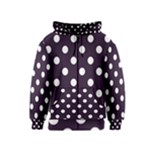 Polka Dots - White on Dark Purple Kid s Zipper Hoodie