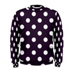 Polka Dots - White on Dark Purple Men s Sweatshirt